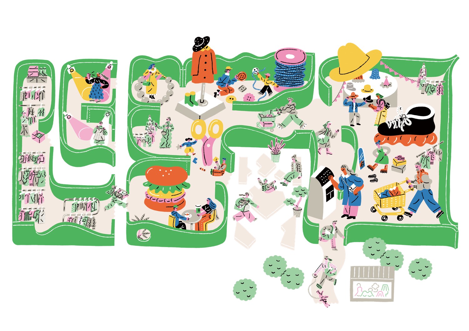 KISARAZU CONCEPT STORE俯瞰イラスト